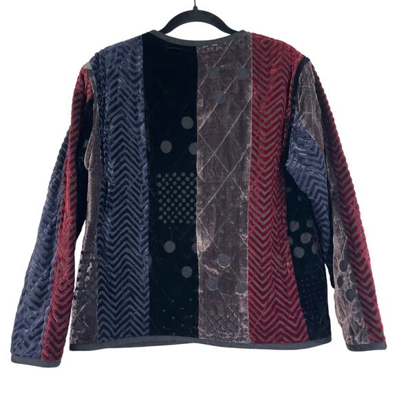 Koos Of Course Velvet Burnout QVC Quilted Jacket Silk Blend Women's Size Small - Picture 9 of 15